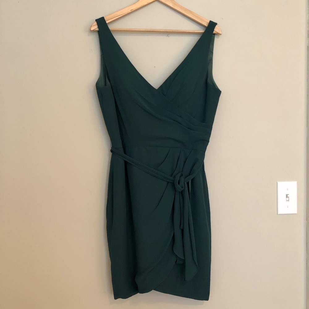 Hunter Green Short Formal Dress with Tulip Skirt
